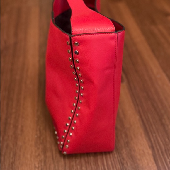 BCBGeneration Red Hobo Bag with Silver Studs - Picture 4 of 9
